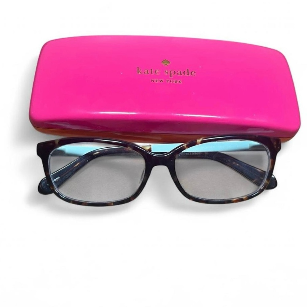 Kate Spade Tortoise Glasses with Bright Pink Case